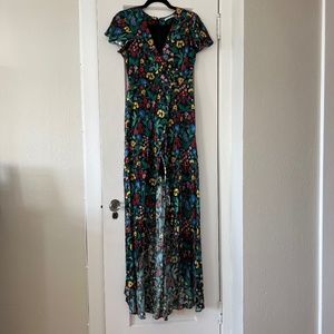 Alice + Olivia Adrianna Floral Faux Wrap Maxi Dress